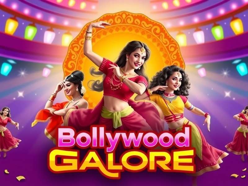 Bollywood Groove Galore game banner featuring vibrant dancers